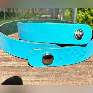Nickel and Suede Turquoise wrap leather cuff medium